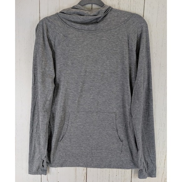 Gap Size Small Gray Breathe Hooded Front Pocket Long Sleeve Active Top - Picture 1 of 7